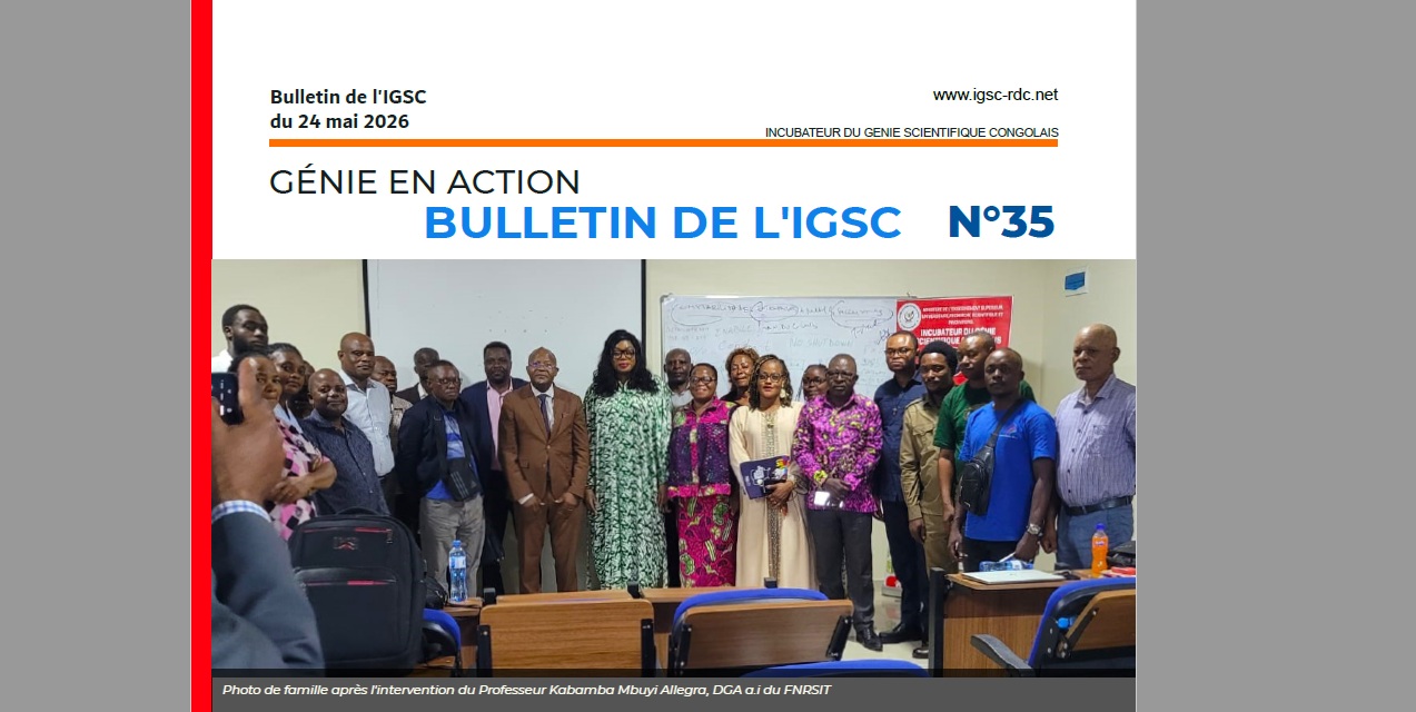 Le Bulletin hebdomadaire de l'IGSC n°35 vient d'être publié