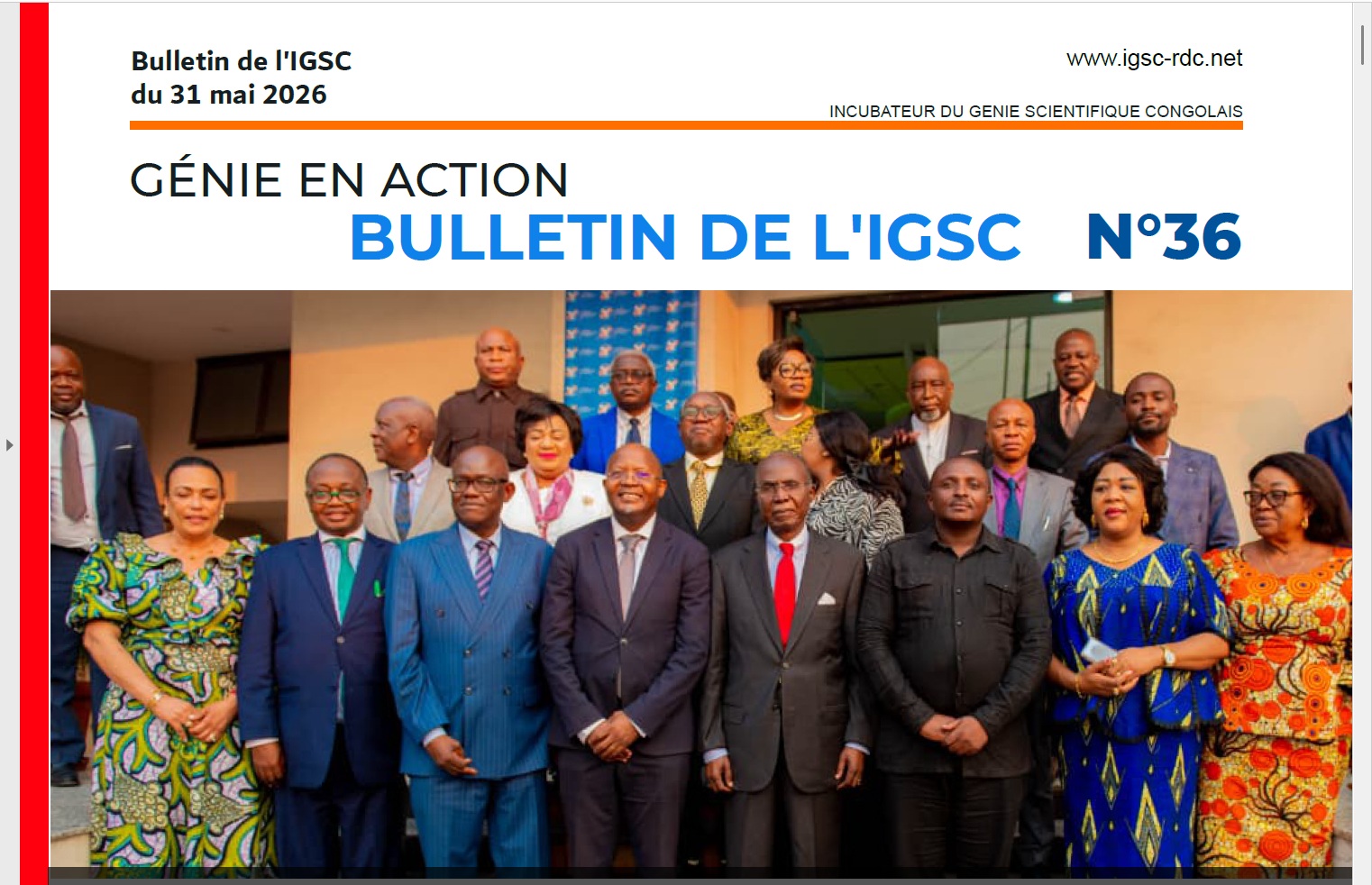 Le Bulletin hebdomadaire de l'IGSC n°36 vient d'être publié